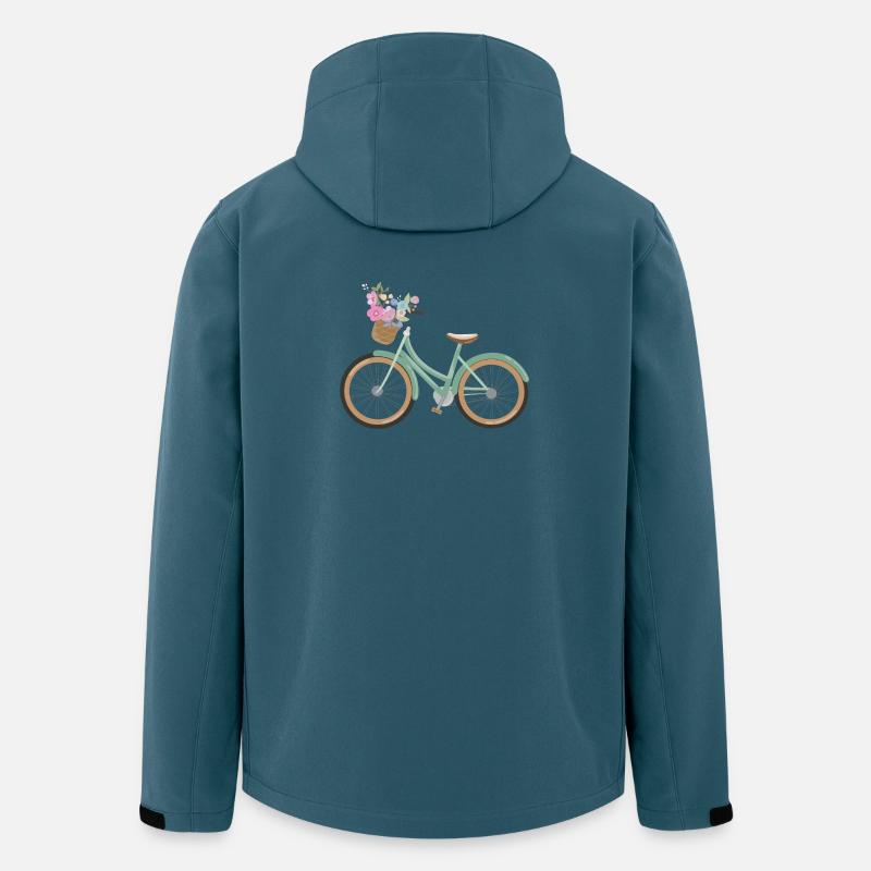 Rad_mit_Blumen - Recycelte Männer Softshell-Jacke von Stanley/Stella - Dunkles Petrol