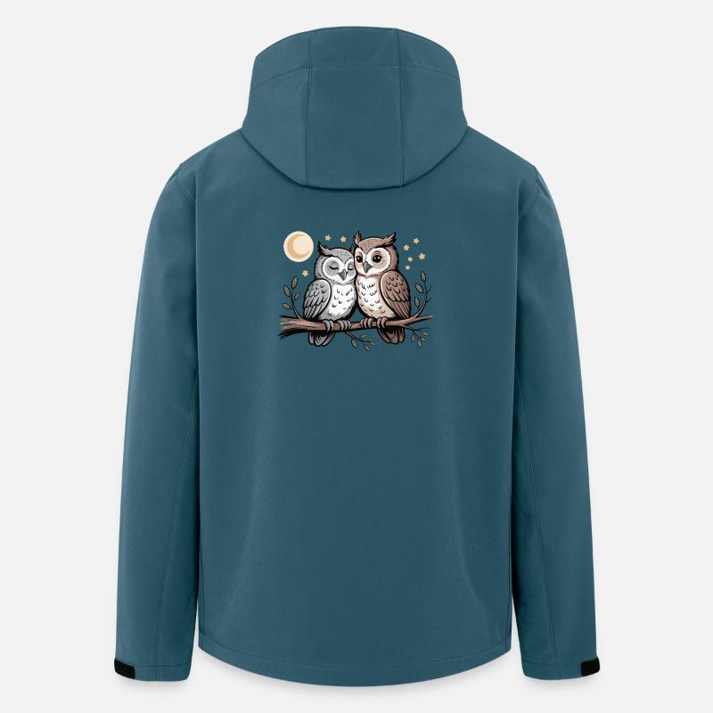 Verliebte Eulen Paar - Recycelte Männer Softshell-Jacke von Stanley/Stella - Dunkles Petrol