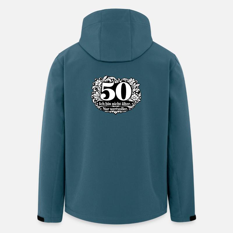 50 Jahre: Nicht älter, wertvoller - Recycelte Männer Softshell-Jacke von Stanley/Stella - Dunkles Petrol
