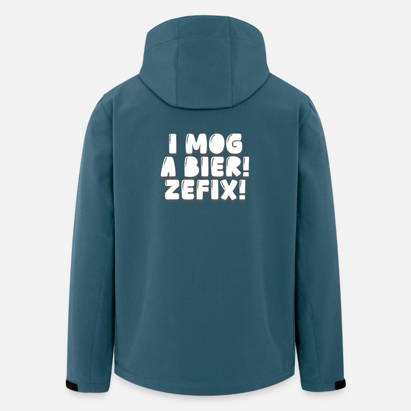 i mog a bier! zefix! - Recycelte Männer Softshell-Jacke von Stanley/Stella - Dunkles Petrol