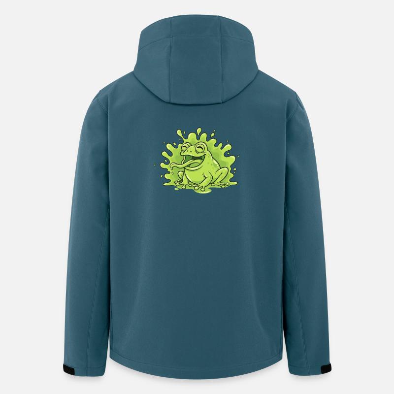 Fröhlicher Frosch im Slime Splash - Recycelte Männer Softshell-Jacke von Stanley/Stella - Dunkles Petrol