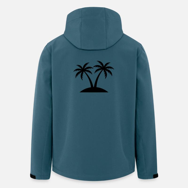 Palmen Insel Strand Silhouette - Recycelte Männer Softshell-Jacke von Stanley/Stella - Dunkles Petrol