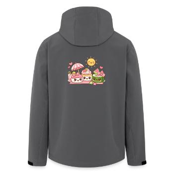 Kawaii Dessert Parade - Recycelte Männer Softshell-Jacke von Stanley/Stella - Dunkles Petrol - Hinten - AI Model Male 185 light (185cm)