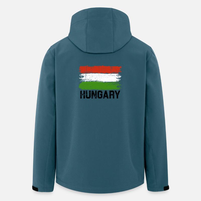Pinselstrich der ungarischen Flagge - Recycelte Männer Softshell-Jacke von Stanley/Stella - Dunkles Petrol