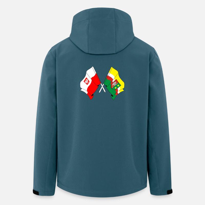 Drapeau de la Pologne, Lubusz croisé - Veste softshell homme en polyester recyclé Stanley/Stella - bleu pétrole foncé