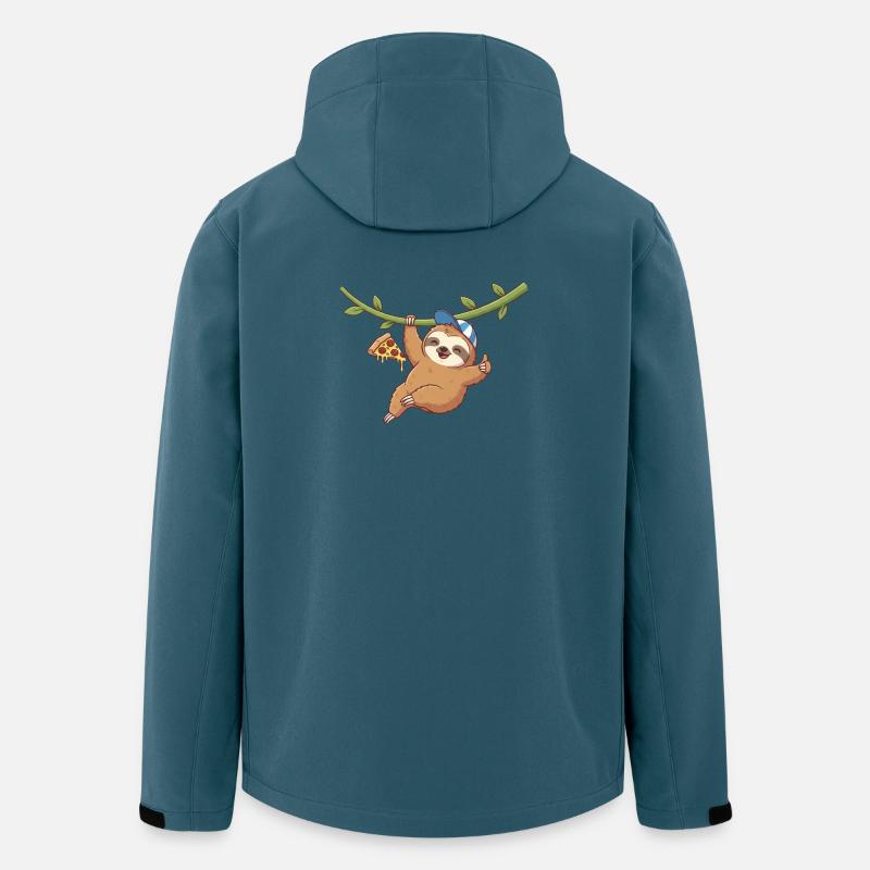 Cute sloth with pizza and cap - Men’s Recycled Softshell Jacket by Stanley/Stella - stargazer