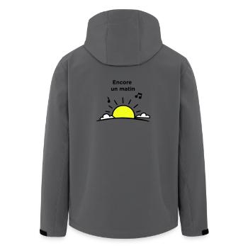 Ein weiterer Morgen - Recycelte Männer Softshell-Jacke von Stanley/Stella - Dunkles Petrol - Hinten - AI Model Male 185 light (185cm)