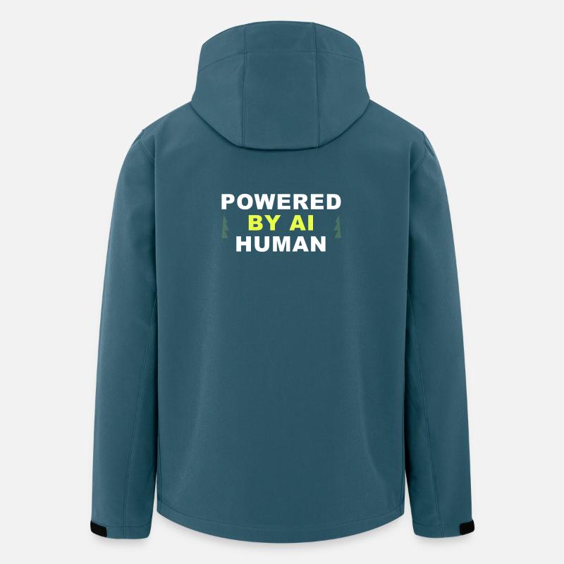 POWERED BY AI / HUMAN - Veste softshell homme en polyester recyclé Stanley/Stella - bleu pétrole foncé
