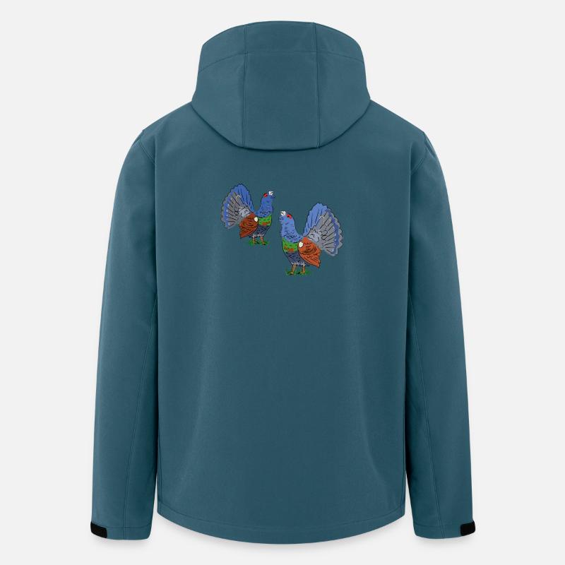 Faszinierende Auerhahn-Duo-Illustration - Recycelte Männer Softshell-Jacke von Stanley/Stella - Dunkles Petrol