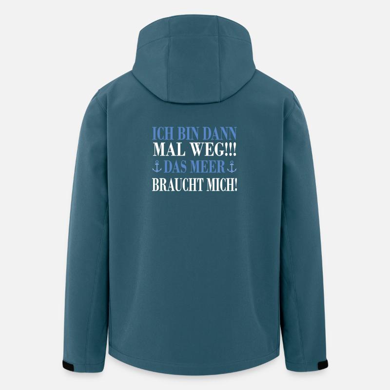 Meeresabend Sinnspruch Design - Recycelte Männer Softshell-Jacke von Stanley/Stella - Dunkles Petrol