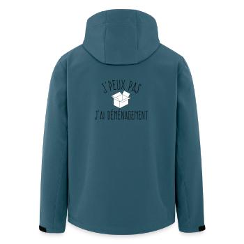 J'peux pas j'ai déménagement - L'excuse classique - Veste softshell homme en polyester recyclé Stanley/Stella - bleu pétrole foncé - Dos - AI Model Male 185 light (185cm)