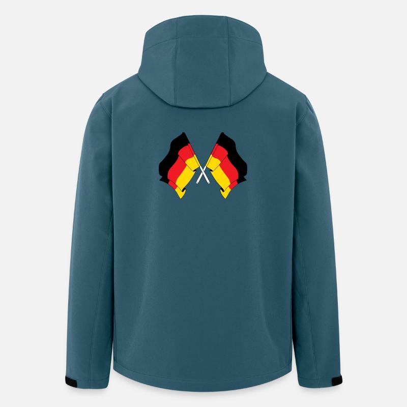 Zwei Flaggen Deutschland - Recycelte Männer Softshell-Jacke von Stanley/Stella - Dunkles Petrol