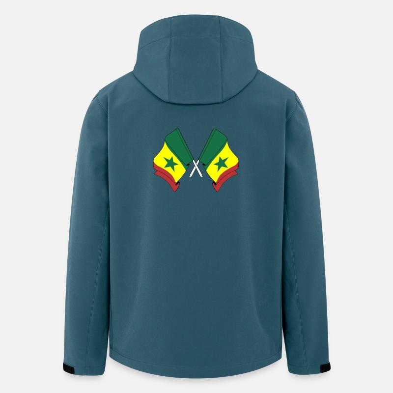 Zwei Flaggen Senegals gekreuzt - Recycelte Männer Softshell-Jacke von Stanley/Stella - Dunkles Petrol