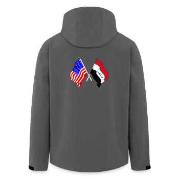 Drapeau des États-Unis et drapeau de l’Irak - Veste softshell homme en polyester recyclé Stanley/Stella -  - Dos - AI Model Male 185 light (185cm)