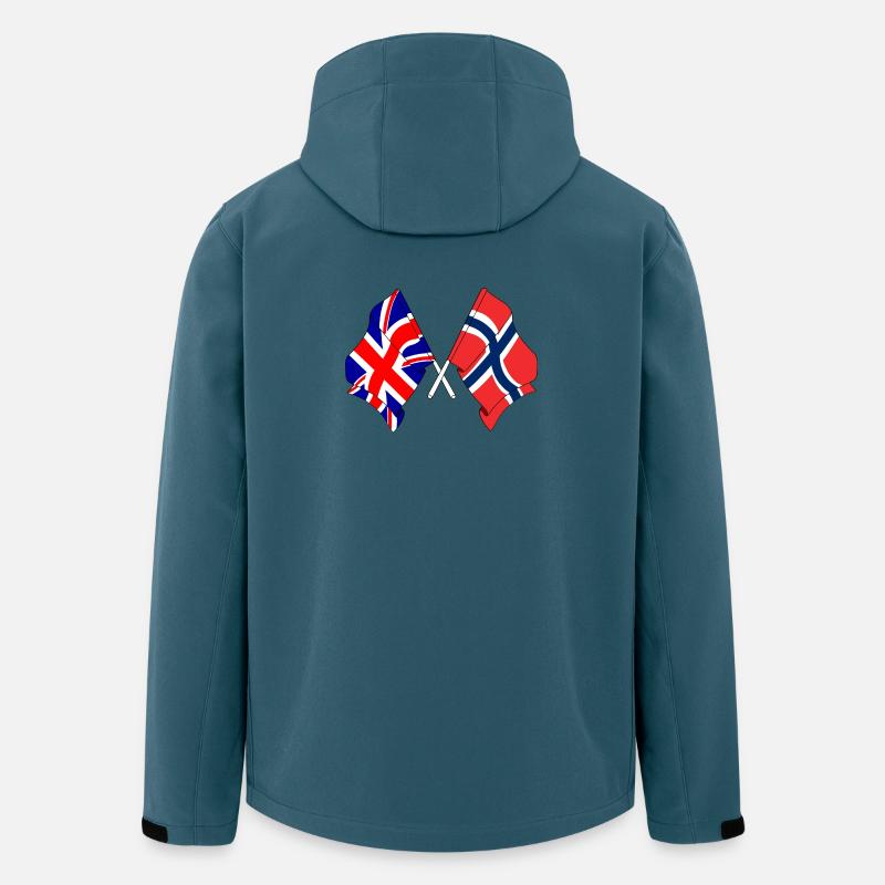 Flagge England, Flagge Norwegen - Recycelte Männer Softshell-Jacke von Stanley/Stella - Dunkles Petrol
