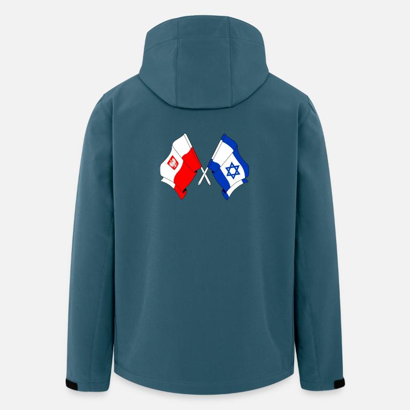 Drapeau de la Pologne, drapeau d’Israël - Veste softshell homme en polyester recyclé Stanley/Stella - bleu pétrole foncé