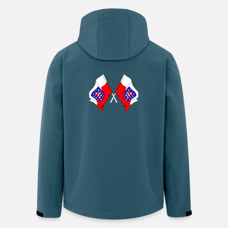 Deux drapeaux traversent la Thuringe - Veste softshell homme en polyester recyclé Stanley/Stella - bleu pétrole foncé
