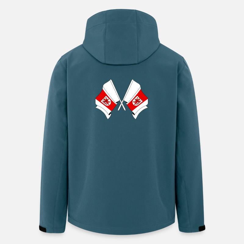 Zwei westpommersche Flaggen - Recycelte Männer Softshell-Jacke von Stanley/Stella - Dunkles Petrol