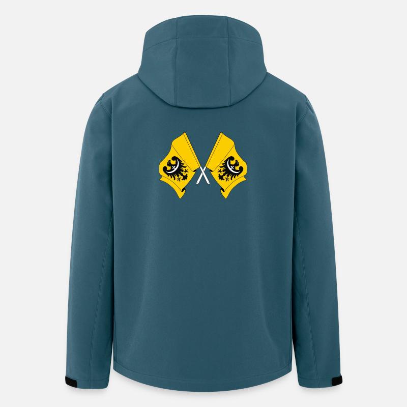 Deux drapeaux de Basse-Silésie - Veste softshell homme en polyester recyclé Stanley/Stella - bleu pétrole foncé