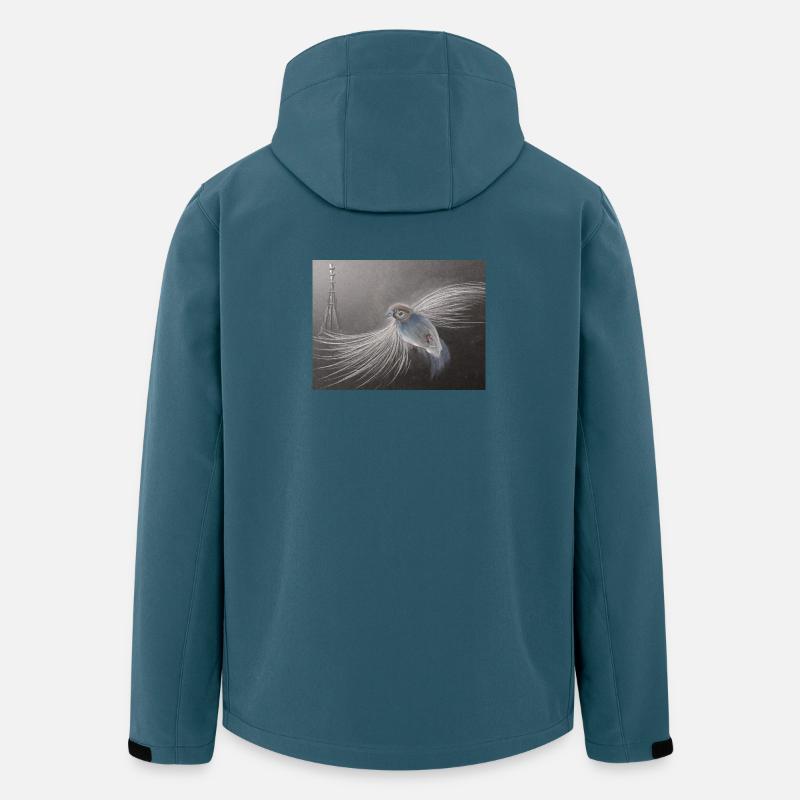 Fabelhafte Vogelkunst mit leuchtendem Gefieder - Recycelte Männer Softshell-Jacke von Stanley/Stella - Dunkles Petrol