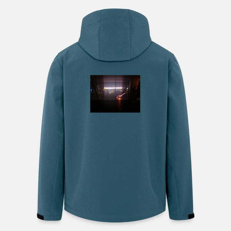 Neonlichter Skyline im Dunkeln - Recycelte Männer Softshell-Jacke von Stanley/Stella - Dunkles Petrol
