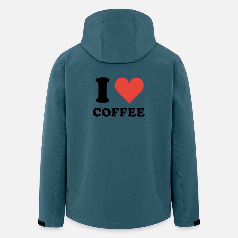 Ich liebe Kaffee Zitat - Recycelte Männer Softshell-Jacke von Stanley/Stella - Dunkles Petrol