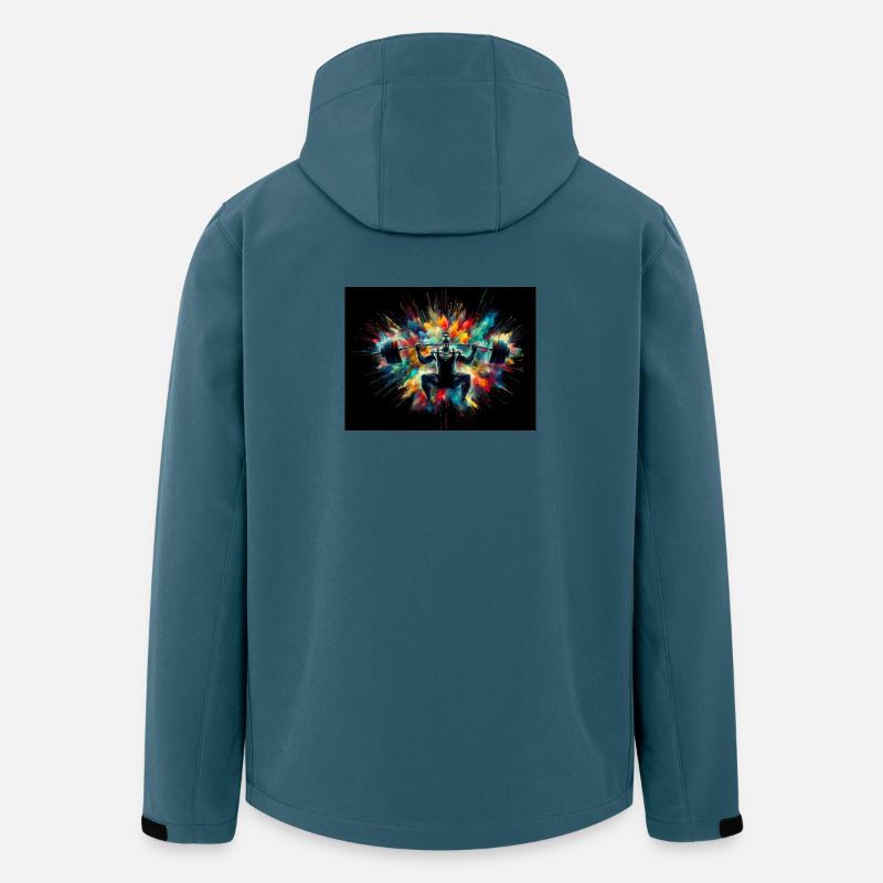 Spektakuläre Illustration eines Gewichthebers - Recycelte Männer Softshell-Jacke von Stanley/Stella - Dunkles Petrol