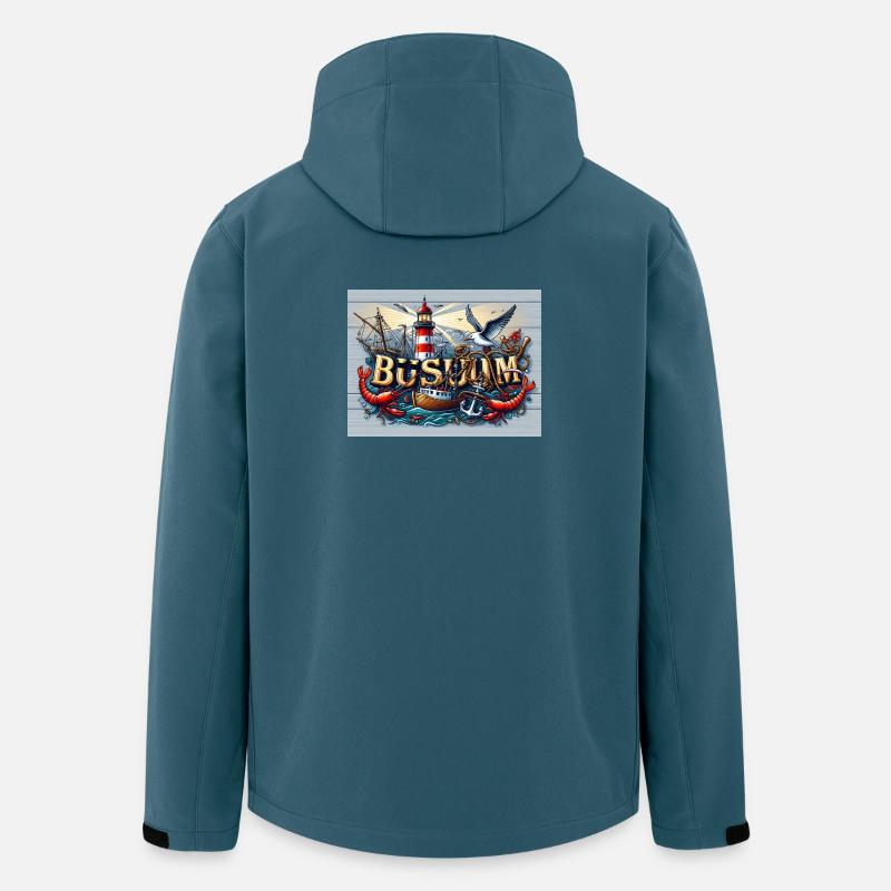 Buesum_Wandbild - Recycelte Männer Softshell-Jacke von Stanley/Stella - Dunkles Petrol