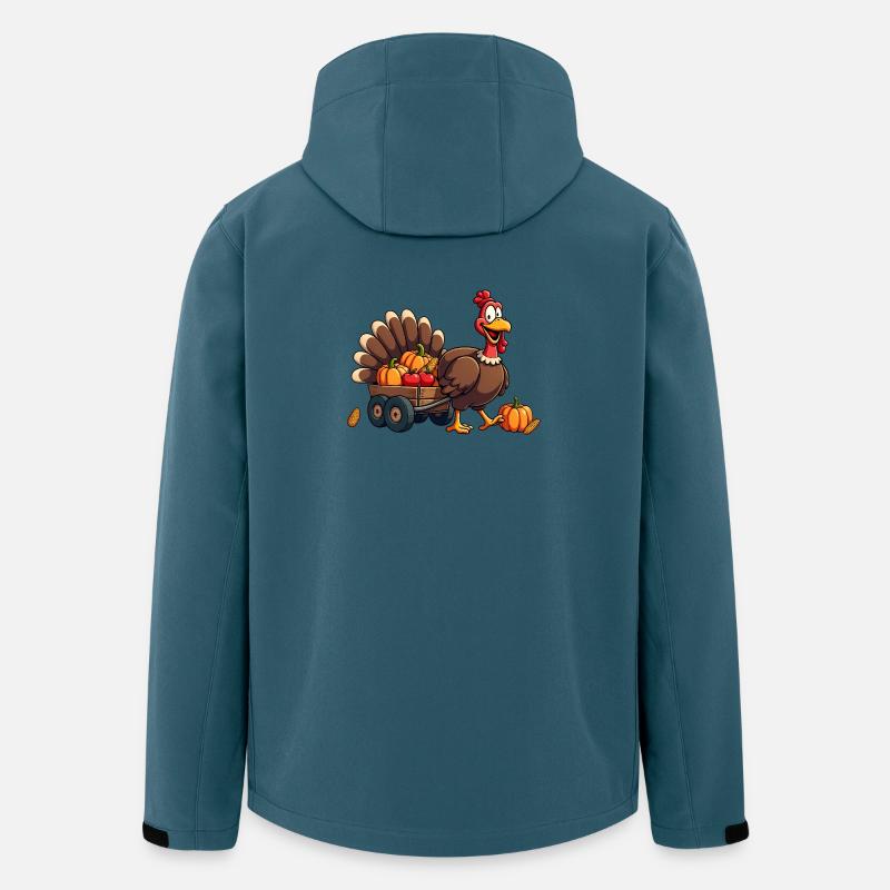 Thanksgiving Lustiger Thanksgiving Truthahn - Recycelte Männer Softshell-Jacke von Stanley/Stella - Dunkles Petrol