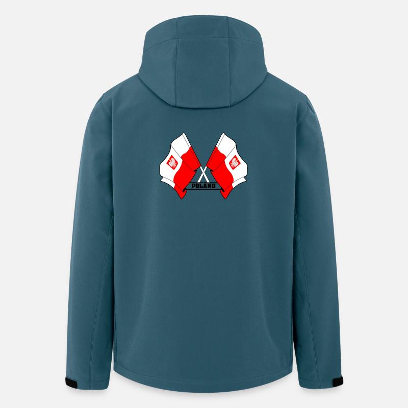 Les drapeaux de la Pologne - Veste softshell homme en polyester recyclé Stanley/Stella - bleu pétrole foncé