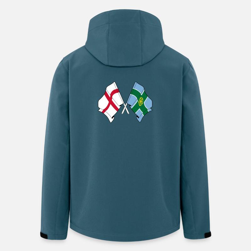 Derbyshire x England Flaggen - Recycelte Männer Softshell-Jacke von Stanley/Stella - Dunkles Petrol