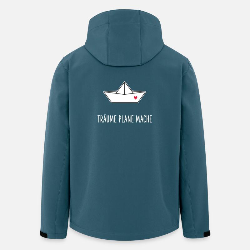 Träume Plane Mache Boot Herz - Recycelte Männer Softshell-Jacke von Stanley/Stella - Dunkles Petrol