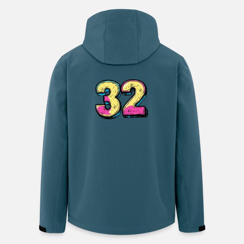 32 Zahl Bunt - Recycelte Männer Softshell-Jacke von Stanley/Stella - Dunkles Petrol