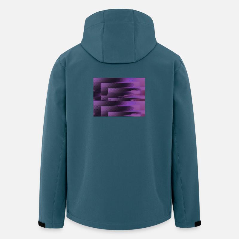 3D Glitch Purple Raster Neon - Recycelte Männer Softshell-Jacke von Stanley/Stella - Dunkles Petrol