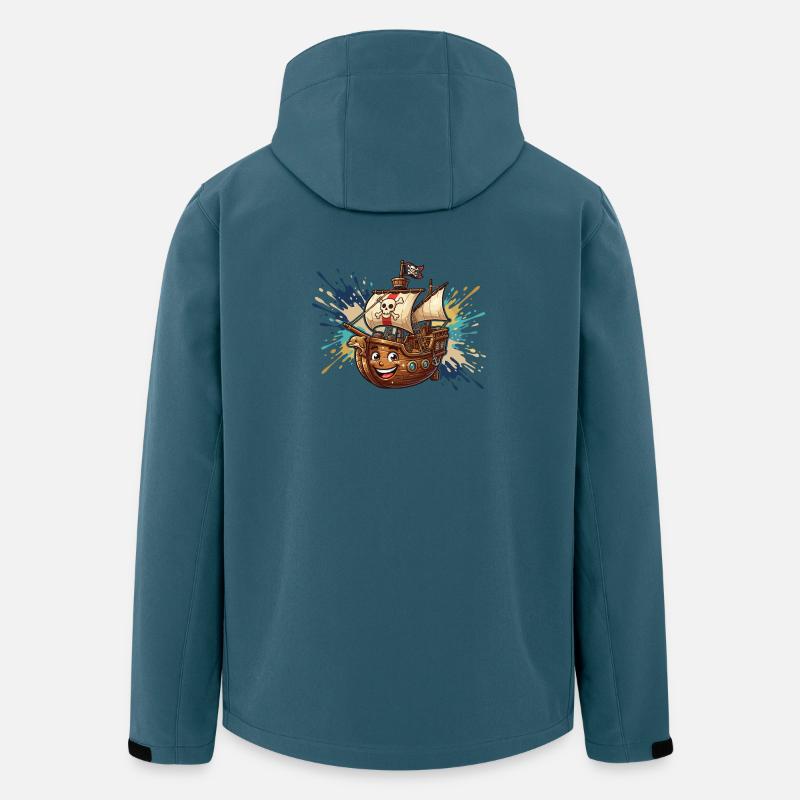 Lachendes Piratenschiff Abenteuer - Recycelte Männer Softshell-Jacke von Stanley/Stella - Dunkles Petrol