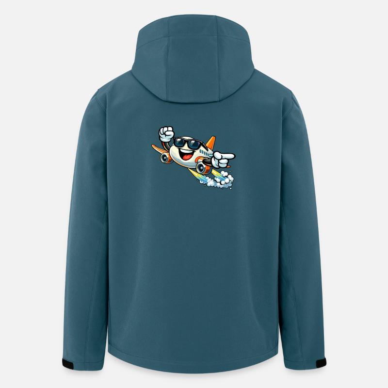 Fröhliches Flugzeug mit Sonnenbrille - Recycelte Männer Softshell-Jacke von Stanley/Stella - Dunkles Petrol