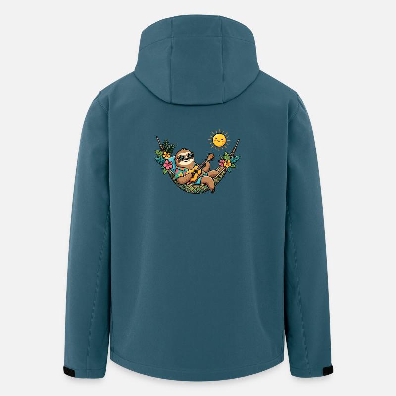 Sloth in hammock makes summer vacation beach - Stanley/Stella Men's Recycled Softshell Jacket DISCOVERER - stargazer