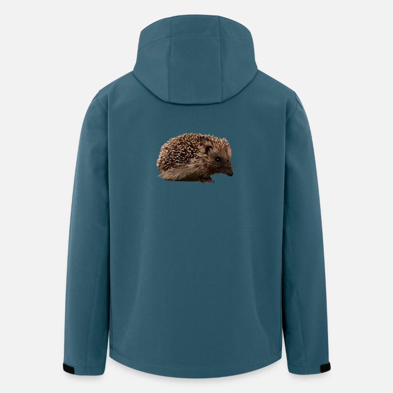 Hérisson dans le style forêt - Veste softshell homme en polyester recyclé Stanley/Stella - bleu pétrole foncé