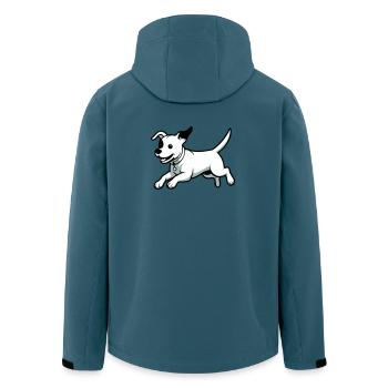Playful Dog Cartoon - Men’s Recycled Softshell Jacket by Stanley/Stella - stargazer - Back - AI Model Male 185 light (185cm)