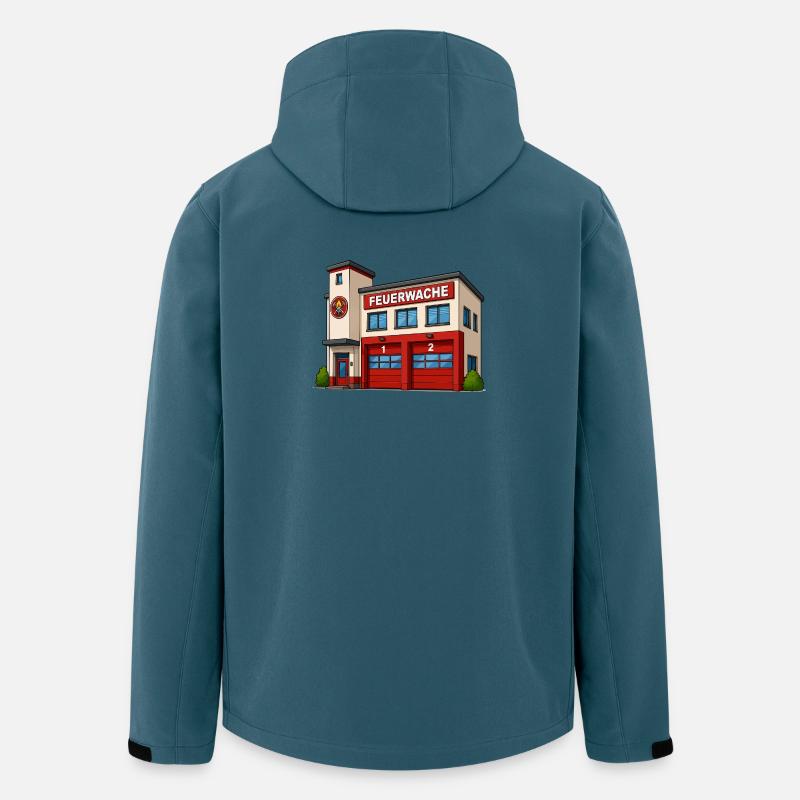 Feuerwache Cartoon  - Recycelte Männer Softshell-Jacke von Stanley/Stella - Dunkles Petrol