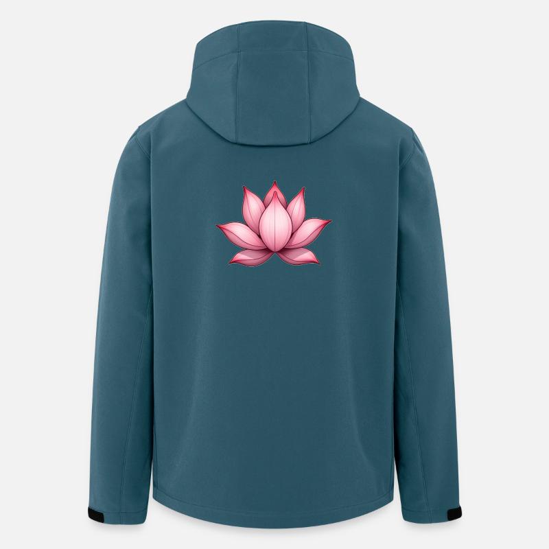 Nénuphar fleur de lotus - Veste softshell homme en polyester recyclé Stanley/Stella - bleu pétrole foncé