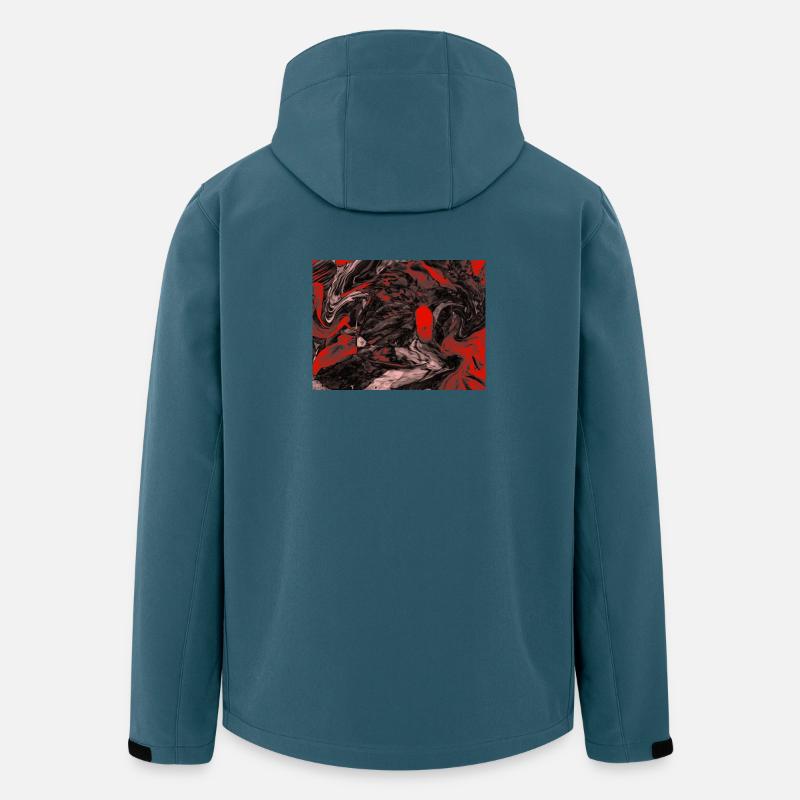 Roter Marmorwirbel Muster - Recycelte Männer Softshell-Jacke von Stanley/Stella - Dunkles Petrol