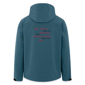 gut hören - schlecht sehen - Recycelte Männer Softshell-Jacke von Stanley/Stella - Dunkles Petrol - Hinten - AI Model Male 185 light (185cm)