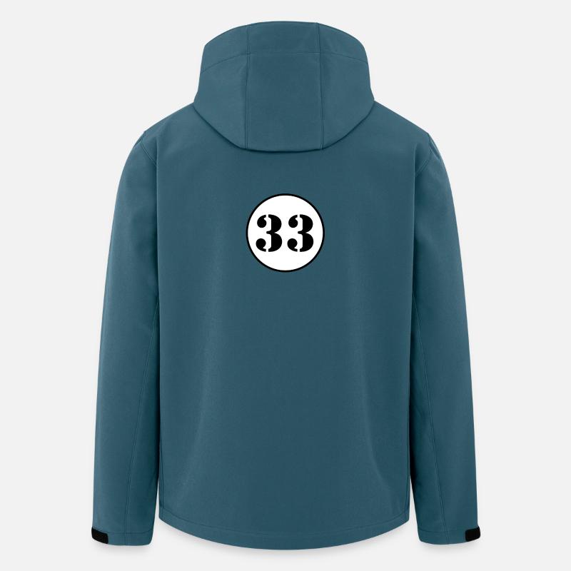 NUMÉRO 33 trente-trois cadeau d'anniversaire - Veste softshell homme en polyester recyclé Stanley/Stella - bleu pétrole foncé