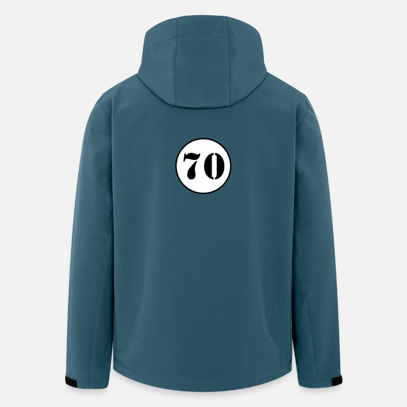 NUMÉRO 70 cadeau d'anniversaire de soixante-dix - Veste softshell homme en polyester recyclé Stanley/Stella - bleu pétrole foncé