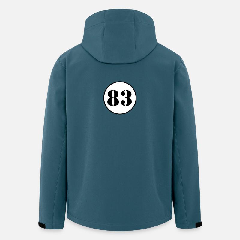 NUMMER 83 firsegave fødselsdagsgave - Stanley/Stella herre softshelljakke i genanvendt polyester - mørk petrol