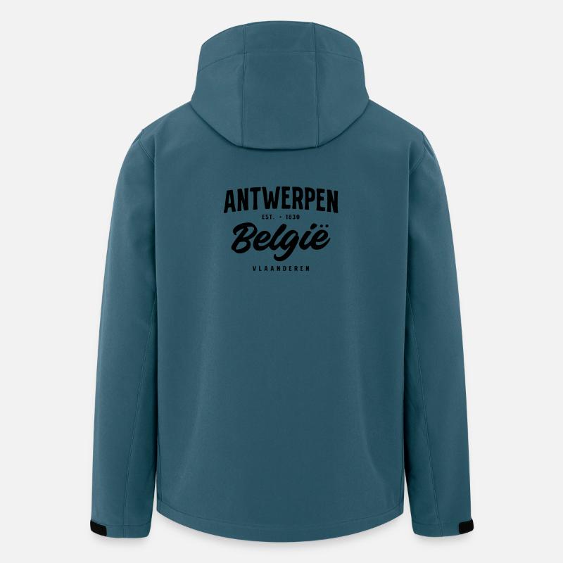 Antwerpen Belgien Design – Städteklassiker mit Fla - Recycelte Männer Softshell-Jacke von Stanley/Stella - Dunkles Petrol