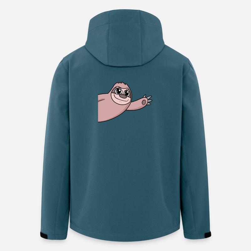 Faultier Gruß Begrüßung - Recycelte Männer Softshell-Jacke von Stanley/Stella - Dunkles Petrol