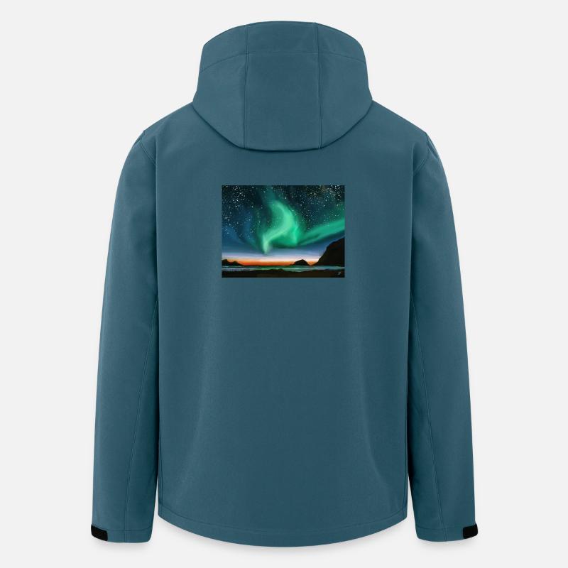 Nordlichter - Ölgemälde - Recycelte Männer Softshell-Jacke von Stanley/Stella - Dunkles Petrol