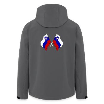 Deux drapeaux Slovénie - Veste softshell homme en polyester recyclé Stanley/Stella - bleu pétrole foncé - Dos - AI Model Male 185 light (185cm)